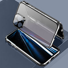 Funda Bumper Lujo Marco de Aluminio Espejo 360 Grados Carcasa LK3 para Apple iPhone 13 Pro Max Negro