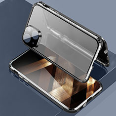 Funda Bumper Lujo Marco de Aluminio Espejo 360 Grados Carcasa LK3 para Apple iPhone 15 Negro