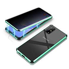 Funda Bumper Lujo Marco de Aluminio Espejo 360 Grados Carcasa LK3 para Samsung Galaxy S20 5G Verde
