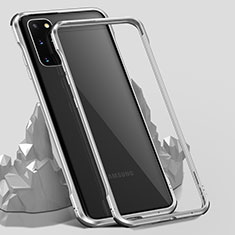 Funda Bumper Lujo Marco de Aluminio Espejo 360 Grados Carcasa LK3 para Samsung Galaxy S20 Plus 5G Plata
