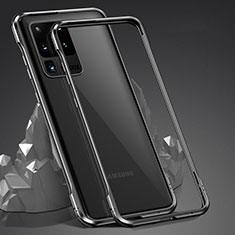 Funda Bumper Lujo Marco de Aluminio Espejo 360 Grados Carcasa LK3 para Samsung Galaxy S20 Ultra 5G Negro