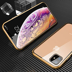 Funda Bumper Lujo Marco de Aluminio Espejo 360 Grados Carcasa M01 para Apple iPhone 11 Oro