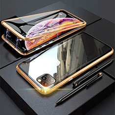 Funda Bumper Lujo Marco de Aluminio Espejo 360 Grados Carcasa M01 para Apple iPhone 11 Pro Oro