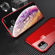 Funda Bumper Lujo Marco de Aluminio Espejo 360 Grados Carcasa M01 para Apple iPhone 11 Rojo