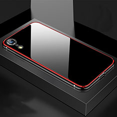 Funda Bumper Lujo Marco de Aluminio Espejo 360 Grados Carcasa M01 para Apple iPhone XR Rojo