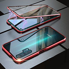Funda Bumper Lujo Marco de Aluminio Espejo 360 Grados Carcasa M01 para Huawei Honor 20 Pro Rojo