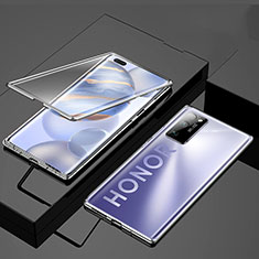 Funda Bumper Lujo Marco de Aluminio Espejo 360 Grados Carcasa M01 para Huawei Honor 30 Pro+ Plus Plata