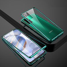 Funda Bumper Lujo Marco de Aluminio Espejo 360 Grados Carcasa M01 para Huawei Honor 30 Verde
