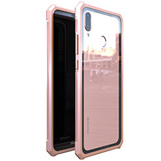 Funda Bumper Lujo Marco de Aluminio Espejo 360 Grados Carcasa M01 para Huawei Nova 3e Oro Rosa