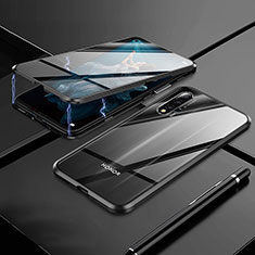 Funda Bumper Lujo Marco de Aluminio Espejo 360 Grados Carcasa M01 para Huawei Nova 5T Negro