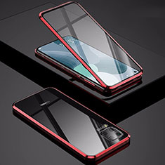 Funda Bumper Lujo Marco de Aluminio Espejo 360 Grados Carcasa M01 para Huawei Nova 7i Rojo