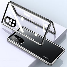 Funda Bumper Lujo Marco de Aluminio Espejo 360 Grados Carcasa M01 para Huawei Nova 8 5G Negro