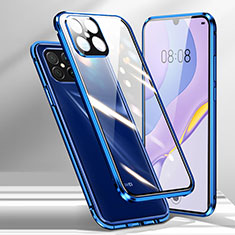 Funda Bumper Lujo Marco de Aluminio Espejo 360 Grados Carcasa M01 para Huawei Nova 8 SE 5G Azul