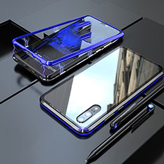 Funda Bumper Lujo Marco de Aluminio Espejo 360 Grados Carcasa M01 para Huawei P20 Azul