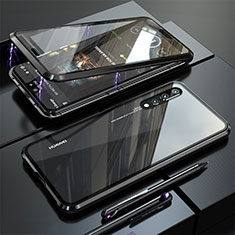 Funda Bumper Lujo Marco de Aluminio Espejo 360 Grados Carcasa M01 para Huawei P20 Pro Negro