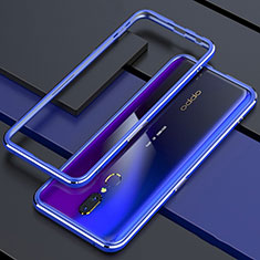 Funda Bumper Lujo Marco de Aluminio Espejo 360 Grados Carcasa M01 para Oppo A9X Azul