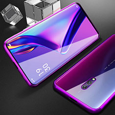 Funda Bumper Lujo Marco de Aluminio Espejo 360 Grados Carcasa M01 para Oppo K3 Morado