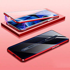 Funda Bumper Lujo Marco de Aluminio Espejo 360 Grados Carcasa M01 para Oppo Reno2 Z Rojo