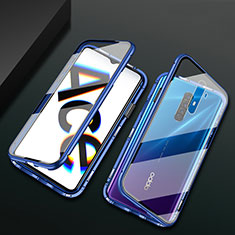 Funda Bumper Lujo Marco de Aluminio Espejo 360 Grados Carcasa M01 para Realme X2 Pro Azul
