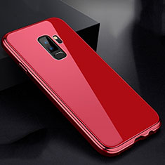 Funda Bumper Lujo Marco de Aluminio Espejo 360 Grados Carcasa M01 para Samsung Galaxy S9 Plus Rojo