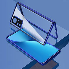 Funda Bumper Lujo Marco de Aluminio Espejo 360 Grados Carcasa M01 para Xiaomi Mi 12 5G Azul
