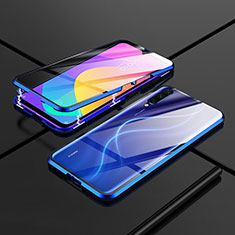 Funda Bumper Lujo Marco de Aluminio Espejo 360 Grados Carcasa M01 para Xiaomi Mi A3 Azul