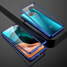 Funda Bumper Lujo Marco de Aluminio Espejo 360 Grados Carcasa M01 para Xiaomi Poco F2 Pro Azul