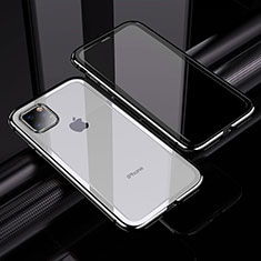 Funda Bumper Lujo Marco de Aluminio Espejo 360 Grados Carcasa M02 para Apple iPhone 11 Pro Max Plata