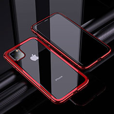 Funda Bumper Lujo Marco de Aluminio Espejo 360 Grados Carcasa M02 para Apple iPhone 11 Pro Max Rojo