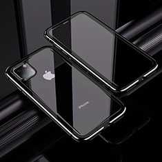 Funda Bumper Lujo Marco de Aluminio Espejo 360 Grados Carcasa M02 para Apple iPhone 11 Pro Negro