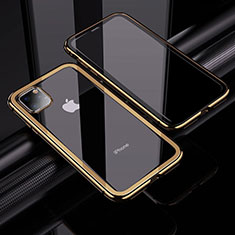 Funda Bumper Lujo Marco de Aluminio Espejo 360 Grados Carcasa M02 para Apple iPhone 11 Pro Oro