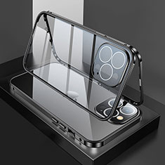 Funda Bumper Lujo Marco de Aluminio Espejo 360 Grados Carcasa M02 para Apple iPhone 13 Pro Max Negro