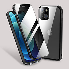 Funda Bumper Lujo Marco de Aluminio Espejo 360 Grados Carcasa M02 para Apple iPhone 14 Negro