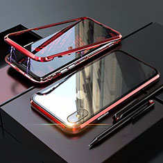 Funda Bumper Lujo Marco de Aluminio Espejo 360 Grados Carcasa M02 para Apple iPhone X Rojo