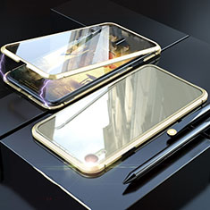 Funda Bumper Lujo Marco de Aluminio Espejo 360 Grados Carcasa M02 para Apple iPhone XR Oro