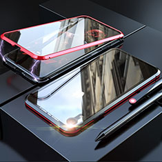 Funda Bumper Lujo Marco de Aluminio Espejo 360 Grados Carcasa M02 para Apple iPhone XR Rojo
