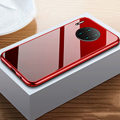 Funda Bumper Lujo Marco de Aluminio Espejo 360 Grados Carcasa M02 para Huawei Mate 30E Pro 5G Rojo Rosa