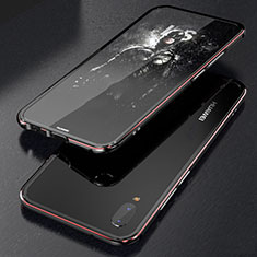 Funda Bumper Lujo Marco de Aluminio Espejo 360 Grados Carcasa M02 para Huawei Nova 3e Rojo y Negro