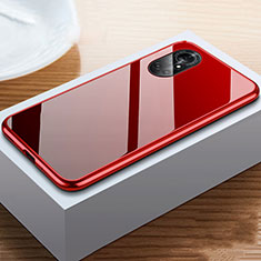 Funda Bumper Lujo Marco de Aluminio Espejo 360 Grados Carcasa M02 para Huawei Nova 8 5G Rojo y Negro