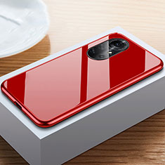 Funda Bumper Lujo Marco de Aluminio Espejo 360 Grados Carcasa M02 para Huawei Nova 8 Pro 5G Rojo