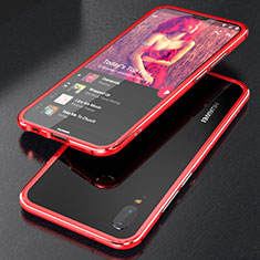 Funda Bumper Lujo Marco de Aluminio Espejo 360 Grados Carcasa M02 para Huawei P20 Lite Rojo