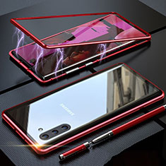 Funda Bumper Lujo Marco de Aluminio Espejo 360 Grados Carcasa M02 para Samsung Galaxy Note 10 5G Rojo
