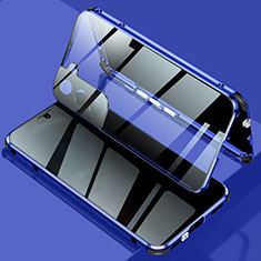 Funda Bumper Lujo Marco de Aluminio Espejo 360 Grados Carcasa M02 para Samsung Galaxy S21 5G Azul
