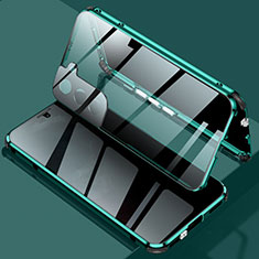 Funda Bumper Lujo Marco de Aluminio Espejo 360 Grados Carcasa M02 para Samsung Galaxy S21 FE 5G Verde