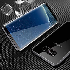 Funda Bumper Lujo Marco de Aluminio Espejo 360 Grados Carcasa M02 para Samsung Galaxy S8 Plus Negro