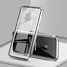 Funda Bumper Lujo Marco de Aluminio Espejo 360 Grados Carcasa M02 para Samsung Galaxy S9 Plata