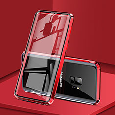 Funda Bumper Lujo Marco de Aluminio Espejo 360 Grados Carcasa M02 para Samsung Galaxy S9 Rojo