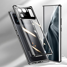 Funda Bumper Lujo Marco de Aluminio Espejo 360 Grados Carcasa M02 para Xiaomi Mi 11 Ultra 5G Negro