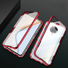Funda Bumper Lujo Marco de Aluminio Espejo 360 Grados Carcasa M02 para Xiaomi Redmi K30 Pro 5G Rojo