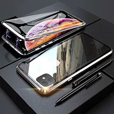 Funda Bumper Lujo Marco de Aluminio Espejo 360 Grados Carcasa M03 para Apple iPhone 11 Plata